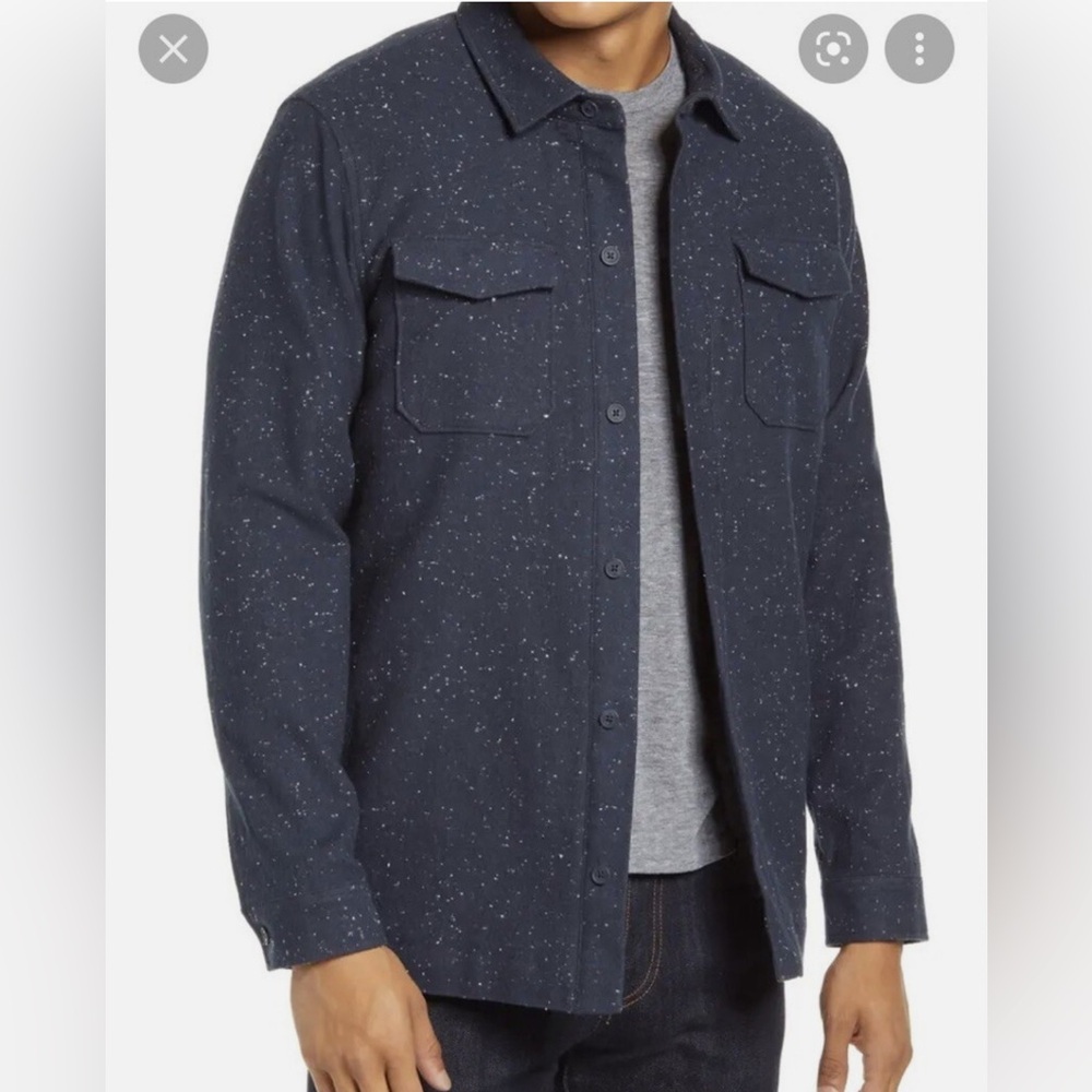 Travis Mathew Dark Blue Speckled Shirt Jacket